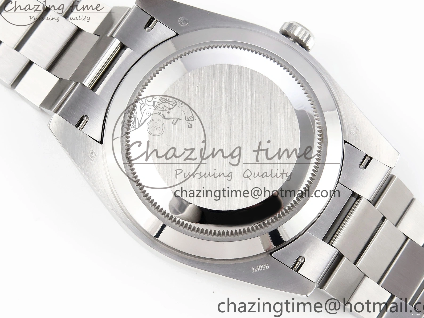 MiroTime 0426 QuickDry DayDate 40 SS GSF Gain Weight Blue Roman Dial Diamonds Bezel on President Bracelet A 1917